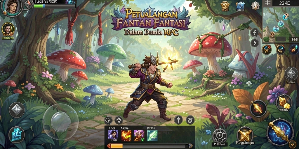 Tampilan gameplay <strong>234E</strong> yang mendebarkan dalam dunia RPG yang kaya.