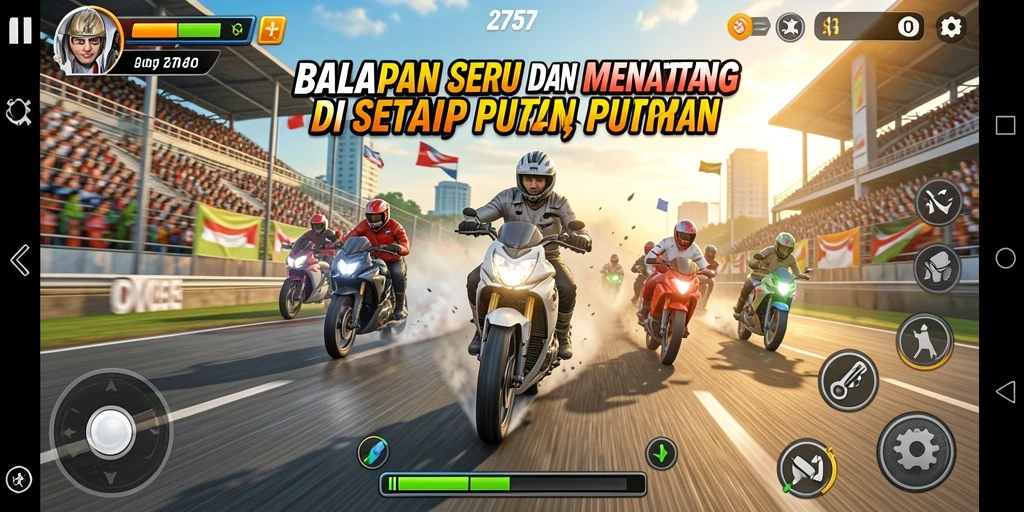 Gameplay Racing yang seru dan menantang di 2757.