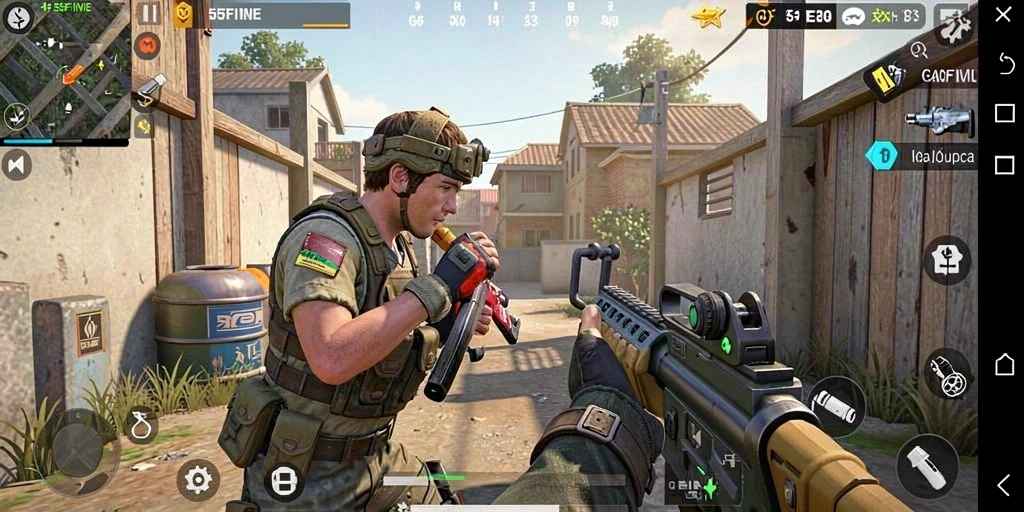 Tampilan gameplay FPS yang mendebarkan di 55FIVE.