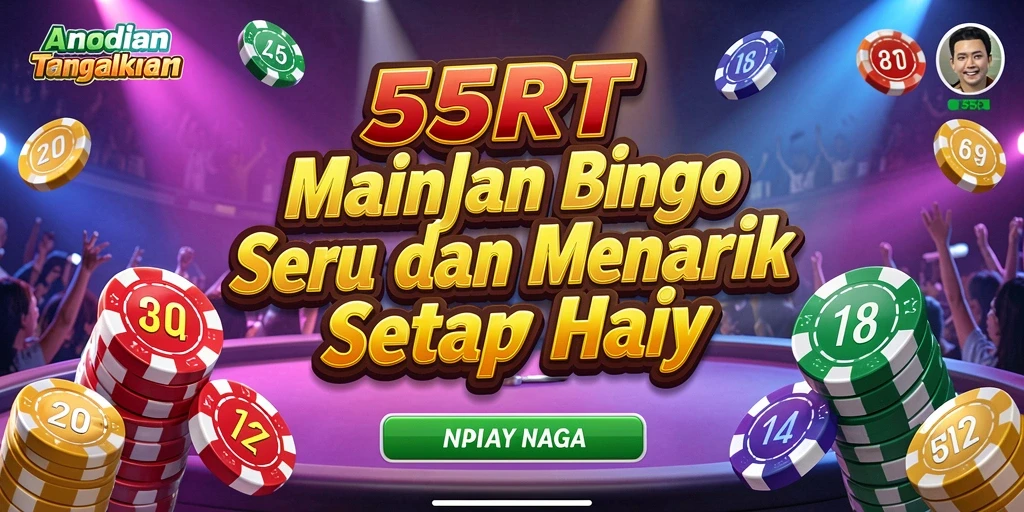Screenshot 55RT yang menunjukkan gameplay Bingo yang seru dan interaktif.