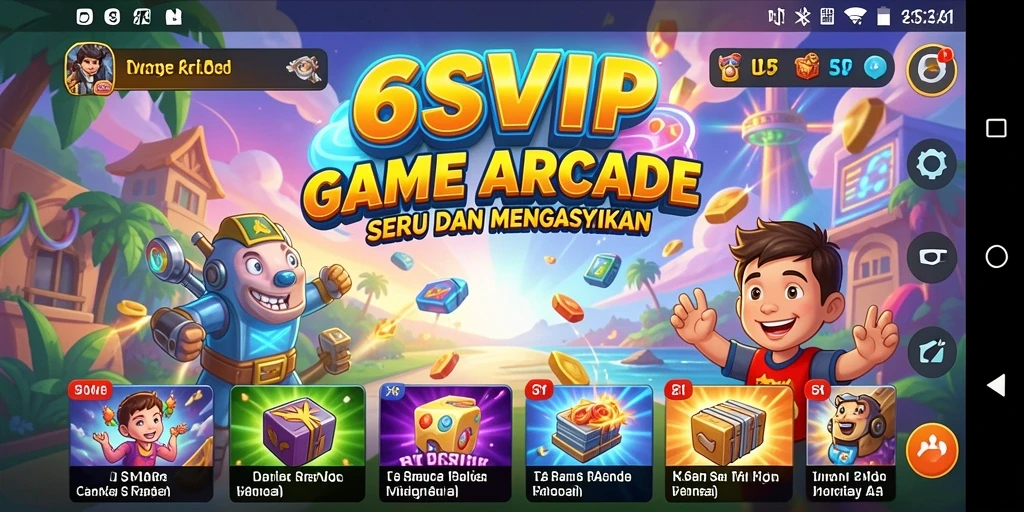Tangkapan layar utama <strong>6SVIP</strong> menampilkan aksi gameplay Arcade yang menarik.