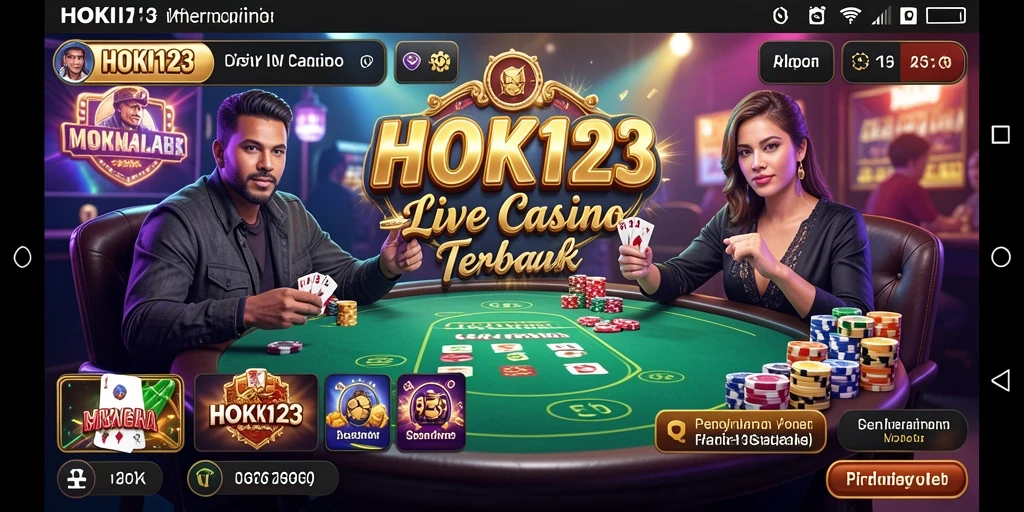 Screenshot utama HOKI123 menampilkan gameplay Live Casino yang seru dan interaktif.