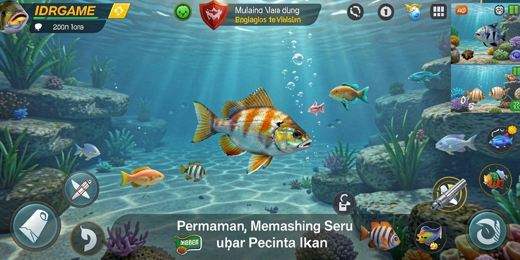 Tampilan gameplay IDRGAME dengan pengalaman memancing yang mendebarkan.