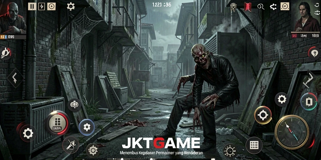 Tampilan gameplay menyeramkan dalam JKTGAME yang penuh ketegangan.