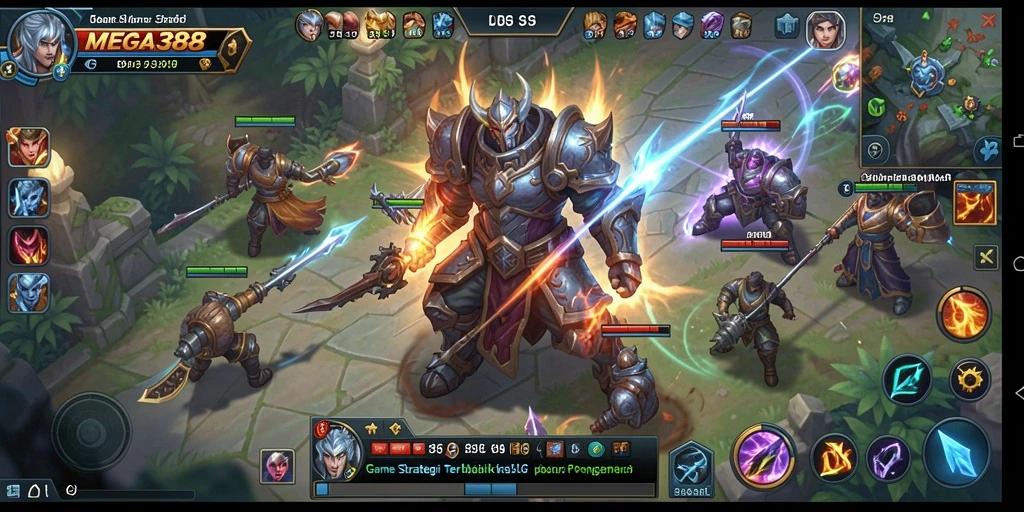 Tangkapan layar gameplay menunjukkan strategi dan taktik dalam SLG.