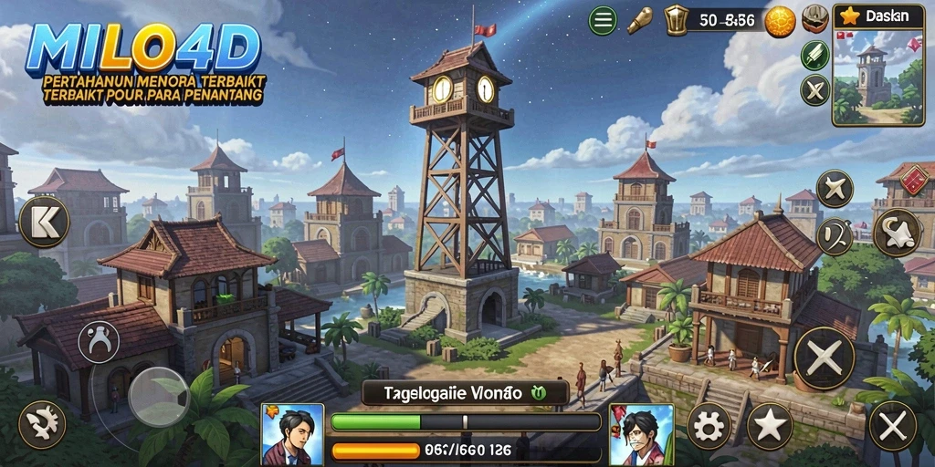 Tampilan menarik dari gameplay Tower Defense yang seru di MILO4D.