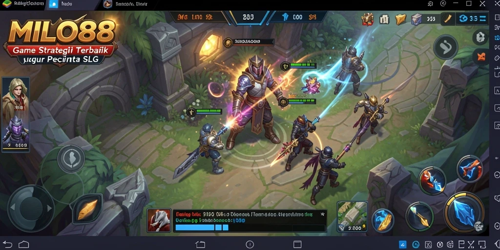 Tampilan gameplay <strong>MILO88</strong> dengan strategi pembangunan kerajaan yang mendalam.