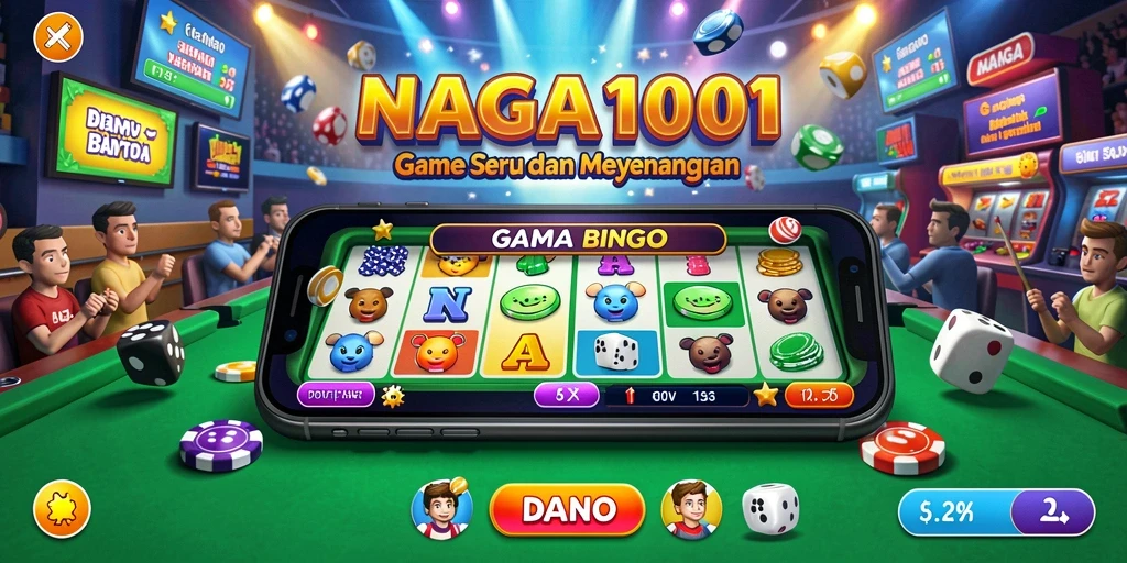 Screenshot gameplay NAGA1001 yang menampilkan suasana Bingo yang seru.