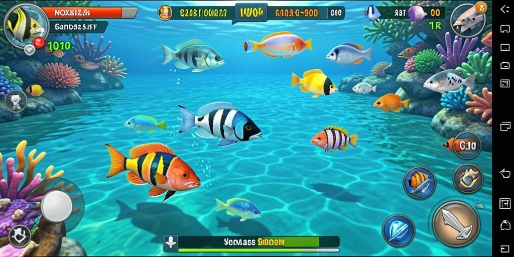 Tampilan gameplay seru dalam game Tembak Ikan NOX123.