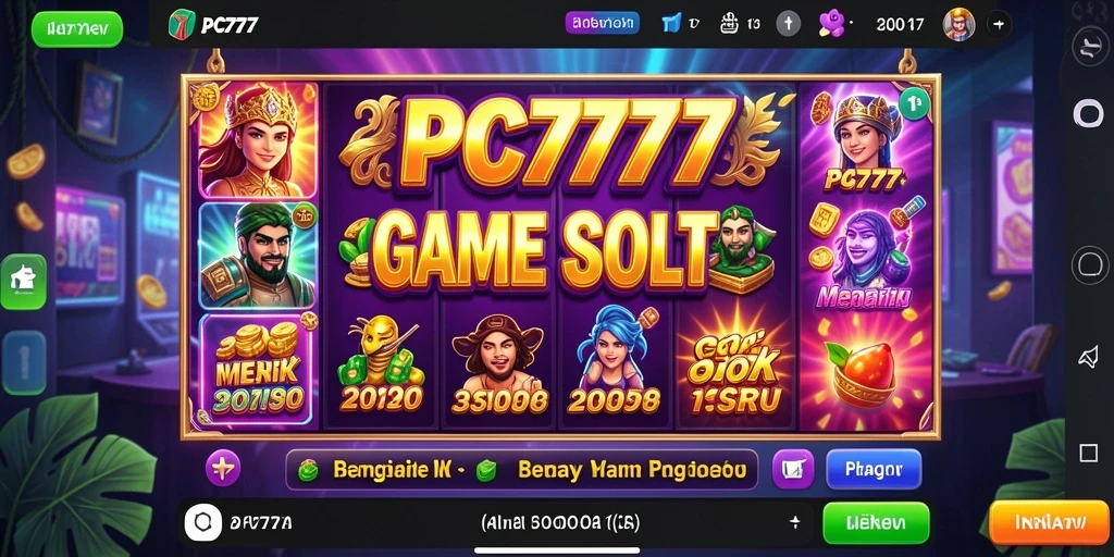Tampilan gameplay PC777 dengan efek visual yang menarik dan tema slot yang beragam.