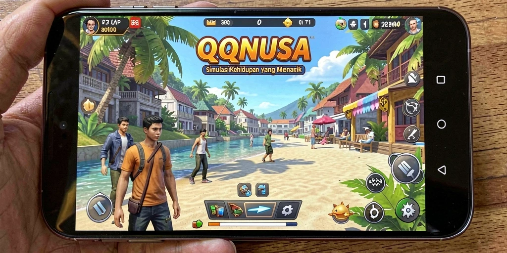 Tangkapan layar dari gameplay <strong>QQNUSA</strong> menampilkan dunia virtual yang kaya dan interaktif.