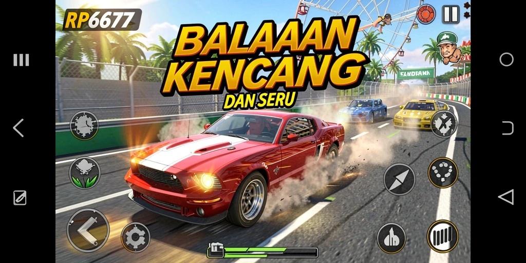 Tampilan luar biasa dari gameplay balapan di RP6677.