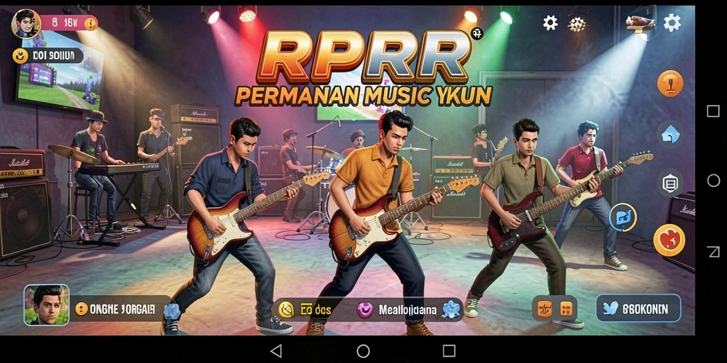 Tampilan gameplay RPRR menampilkan pemain berbagi momen bermain musik.