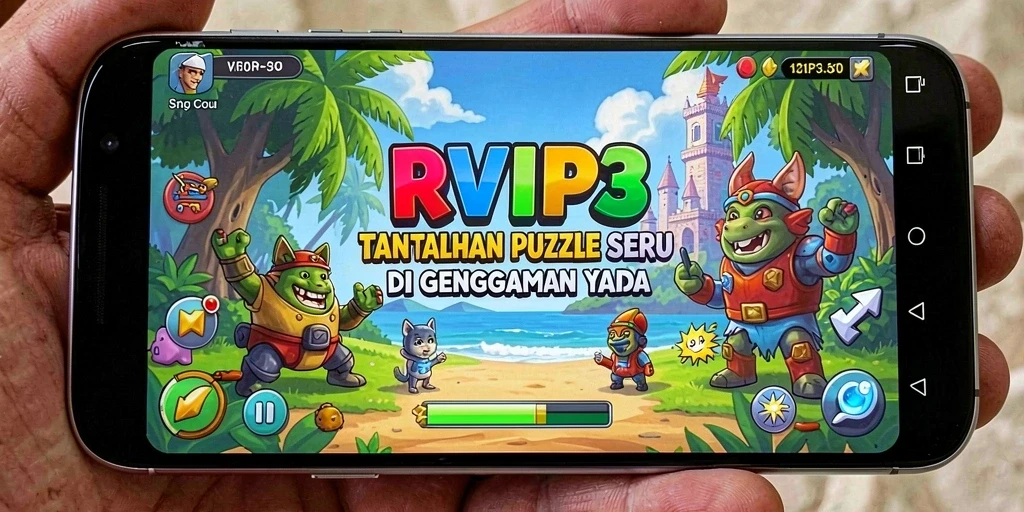 Screenshot utama RVIP3 menampilkan gameplay Puzzle yang menawan.
