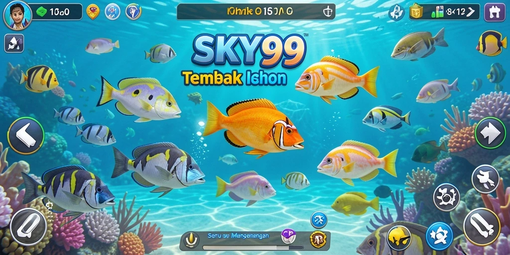 Tangkapan layar gameplay seru di SKY99 menunjukkan serunya menembak ikan.