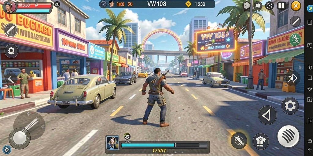 Tampilan gameplay VW108 yang seru dan penuh warna.
