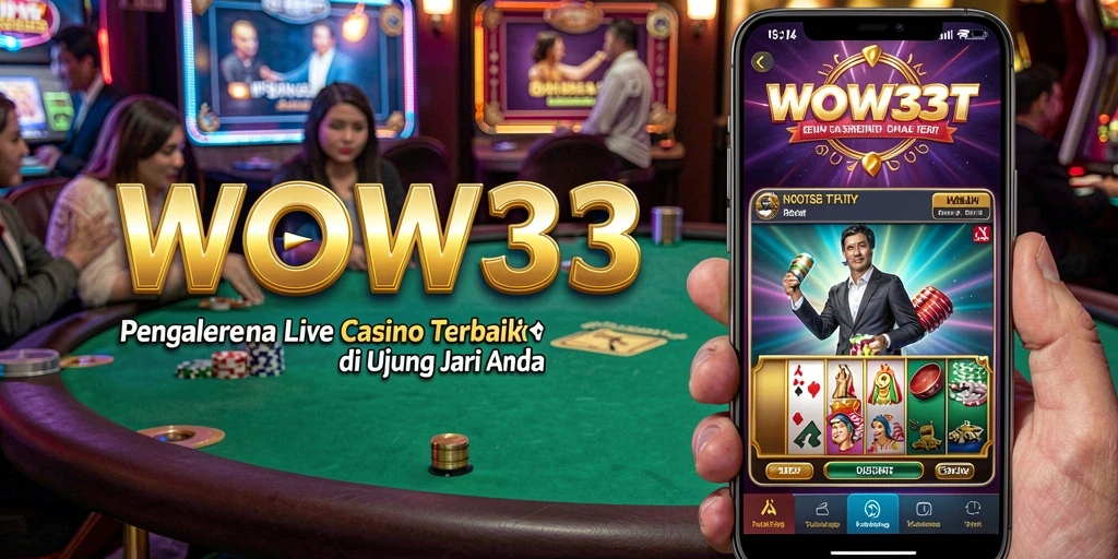 Screenshot WOW33 menampilkan gameplay menarik Live Casino dengan dealer profesional.