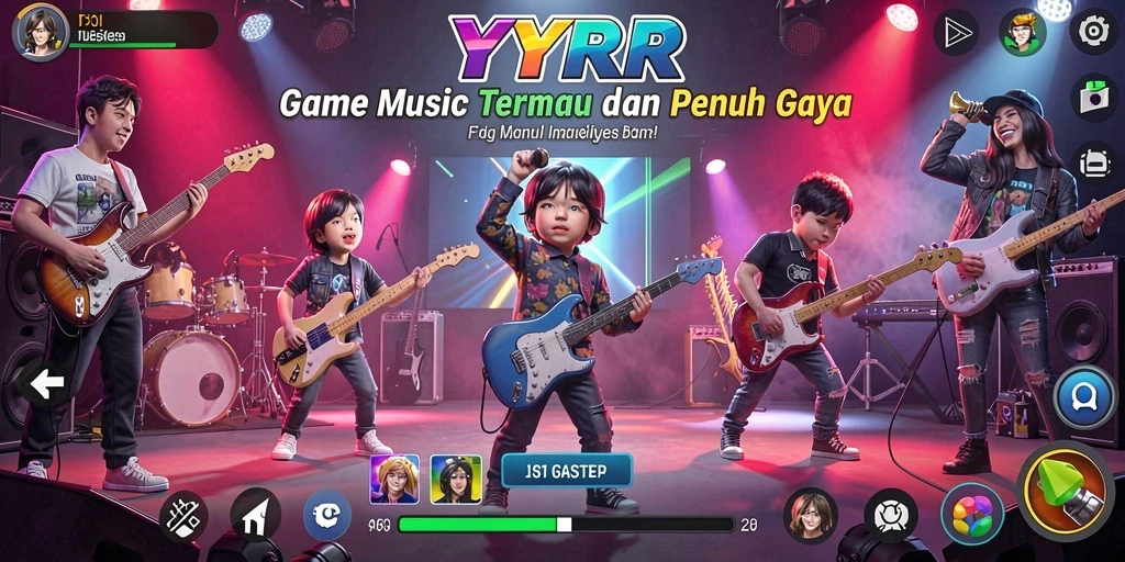 Screenshot gameplay YYRR menampilkan keseruan bermain musik.