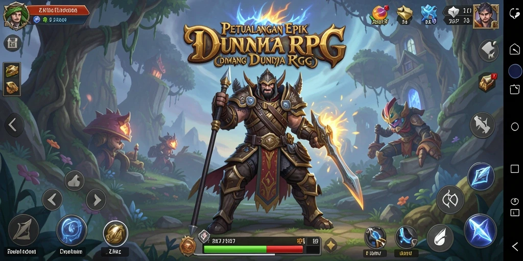 Screenshot ZK7 menampilkan pertarungan epik dalam dunia RPG.